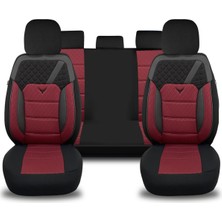 Minderland K1 - Seat Ateca ile Uyumlu Koltuk Kılıfı, Tam Takım/bordo-Siyah