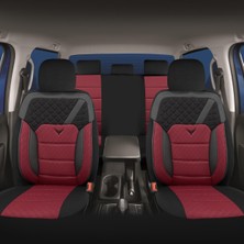 Minderland K1 - Renault 19 ile Uyumlu Koltuk Kılıfı, Tam Takım/bordo-Siyah