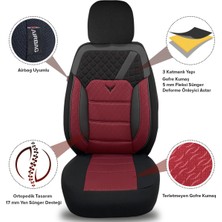 Minderland K1 - Tofaş Şahin ile Uyumlu Koltuk Kılıfı, Tam Takım/bordo-Siyah