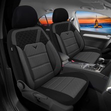 Minderland K1 - Dacia Dokker ile Uyumlu Koltuk Kılıfı, Tam Takım/gri-Siyah