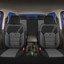 Minderland K1 - Dacia Dokker ile Uyumlu Koltuk Kılıfı, Tam Takım/gri-Siyah