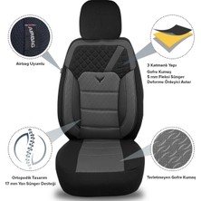 Minderland K1 - Dacia Dokker ile Uyumlu Koltuk Kılıfı, Tam Takım/gri-Siyah