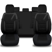 Minderland K1 - Fiat Fiorino ile Uyumlu Koltuk Kılıfı, Tam Takım/siyah