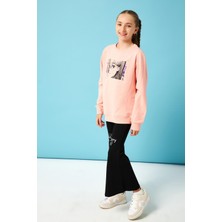 Perendi City Of Baskılı Kız Çocuk Sweatshirt Yavruağzı