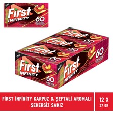 First Infinity 60 Dakika Karpuz & Şeftali Aromalı Şekersiz Sakız - 12 Adet