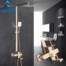 Kapadokya Style Banyo Bataryası Duş Seti Mat Gold Özel Seri Yeni Model