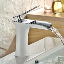 Banyo Lavabo Bataryası Beyaz Krom Şelale Yeni  5 Yıl Garantili