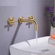 Banyo Lavabo Bataryası Ankastre Mat Gold 3'lü Set Yeni 5 Yıl Garantili+Sıva Altı Dahil