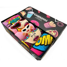 Carnaval Socks 5'li Sağlı Sollu Barbie Desenli Renkli Çorap Seti