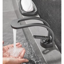 Banyo Lavabo Bataryası Şelale Tasarım Yeni Antrasit Gri