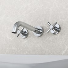 Banyo Lavabo Bataryası Ankastre Krom Set Sıva Altı Dahil