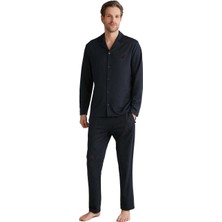 Nautica Erkek Lux Mood Uzun Kollu Lacivert Pijama Takımı