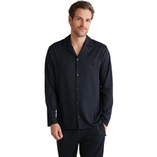 Nautica Erkek Lux Mood Uzun Kollu Lacivert Pijama Takımı
