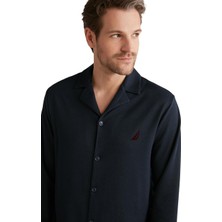 Nautica Erkek Lux Mood Uzun Kollu Lacivert Pijama Takımı