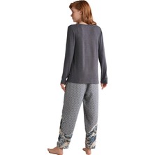 Nautica Kadın Lux Mood Uzun Kollu Indigo Pijama Takımı