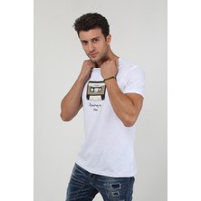 Terapi Men Erkek Baskılı Trend T-Shirt 20K-3400625-1 Beyaz