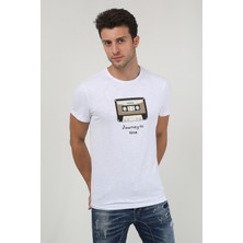 Terapi Men Erkek Baskılı Trend T-Shirt 20K-3400625-1 Beyaz