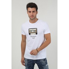 Terapi Men Erkek Baskılı Trend T-Shirt 20K-3400625-1 Beyaz