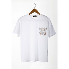 Terapi Men Erkek Beyaz Bisiklet Yaka Cepli Oversize T-Shirt 22Y-3400762-22