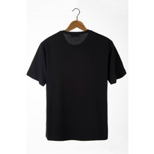 Terapi Men Unisex Siyah Bisiklet Yaka Önü Smiley Baskılı Oversize T-Shirt 22Y-3400762-64