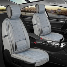 Ack bmw 5 Serisi 540 Uyumlu Yarı Deri Oto Koltuk Kılıfı Ön-Arka Set Anka Gri