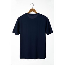 Terapi Men Erkek Lacivert Önü Atatürk Imza Baskılı Bisiklet Yaka Oversize T-Shirt 22Y-3400762-55