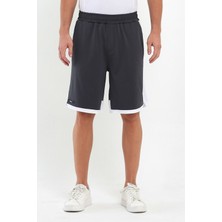 File Şeritli Polyester Erkek Spor Şort