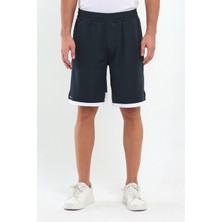File Şeritli Polyester Erkek Spor Şort