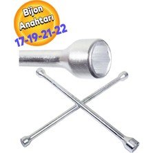 Badem10 Izeltaş 4'lü Bijon Anahtarı 17X19X21X22 mm Paslanmaz Krom Malzeme ile Dayanıklı Tasarım