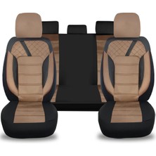 Minderland K2 - Ford Focus ile Uyumlu Koltuk Kılıfı, Tam Takım/tay Tüyü/taba-Siyah