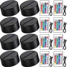 Sunshinee 3D Gece LED Işık Lamba Tabanı LED Işıklar Ekran Tabanı Işıklı Taban Standı Uzaktan Kumanda ve USB Kablosu ile 16 Renk (Yurt Dışından)