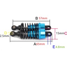 Rc Araba Için 2 Adet Yağ Ayarlanabilir 65MM Amortisör 1/18 A959 A969 A979 K929, Mavi (Yurt Dışından)