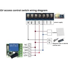 433 Mhz Rf Kablosuz Anahtar Alıcı Dc 12 V Tek Röle Alıcı Modülü ile 2 Adet Evrensel Kablosuz Uzaktan Kumanda (Yurt Dışından)