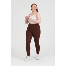 Tigerss Kadın Büyük Beden Yüksek Bel Toparlayıcı Şardonlu Kışlık Tayt