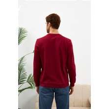 Odelon Erkek Comfort Fit Basic Düz Sweatshirt Bordo MARS26