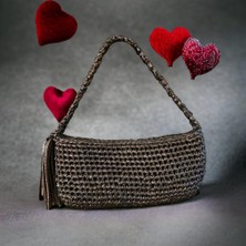 Craftatelier Deri Görünümlü Antrasit Renk Çanta