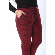 Tigerss Kadınbüyük Beden Cepli Kuşaklı Jakarlı Pantolon