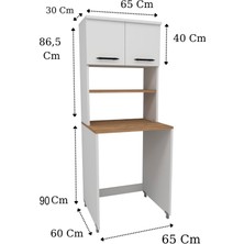 Enda Home Çamaşır Makinesi Dolabı 3 Raflı Kapaklı Banyo Dolabı Beyaz & Çam