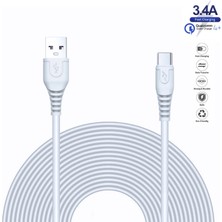 HANPORIUM Oppo Reno 5 Pro Uyumlu 3.4 Amper 2 Metre Ultra Hızlı Type-C Şarj Kablosu - İthalatçı Garantili