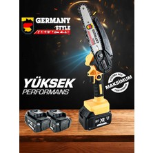 Germany Style Big Worker Dal Budama Makinesi Şarjlı El Testeresi Çift Zincir Çift Batarya Premium Seri 58 Vf