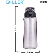 Dıller Tritan Silikon Pipetli Matara - 800 ml