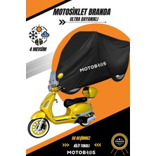 Motobros Arora Safari Siyah Su Geçirmez Dayanıklı Motosiklet Brandası (En Kalın) Kumaş Ömürlük Kullanım