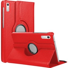 Microsonic Lenovo Tab P11 Pro 2.nesil Kılıf (ZAB50094TR) 360 Rotating Stand Deri Kırmızı