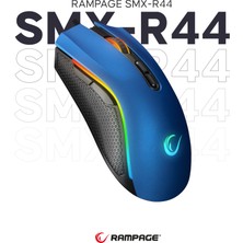 Rampage SMX-R44 Makrolu 6400DPI RGB Ledli Oyuncu Mouse - Mavi