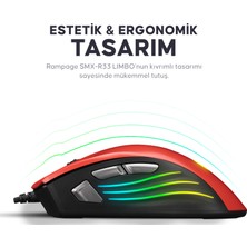 Rampage SMX-R33 Lımbo Makrolu Siyah/kırmızı 6400DPI Rgb Ledli Gaming Oyuncu Mouse