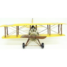 Mevafa Dekoratif Metal Uçak Çift Kanatlı Biblo Dekoratif  lik