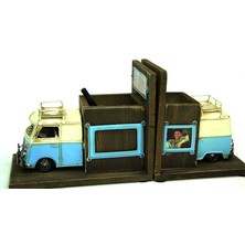 Mevafa Dekoratif Metal Minibüs Kitap Tutucu Kalemlik Çerçeve Hediyelik