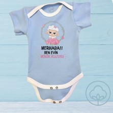 Harmandar Evin Minik Kuzusu Baskılı Organik Pamuk Çıtçıtlı Bebek Body  Zıbını