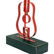 Mevafa Obje Gitar Ahşap Standlı Biblo Dekoratif Ev Ofis Hediyelik