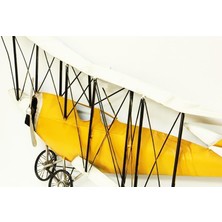 Mevafa Uçak Pano Sarı Vintage Dekoratif Ev Ofis Hediyelik